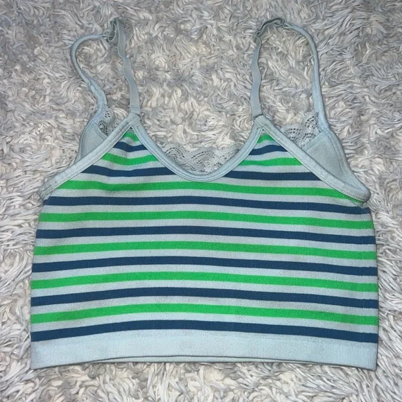 Aerie Striped Lace Trim Bralette - Picture 4 of 5